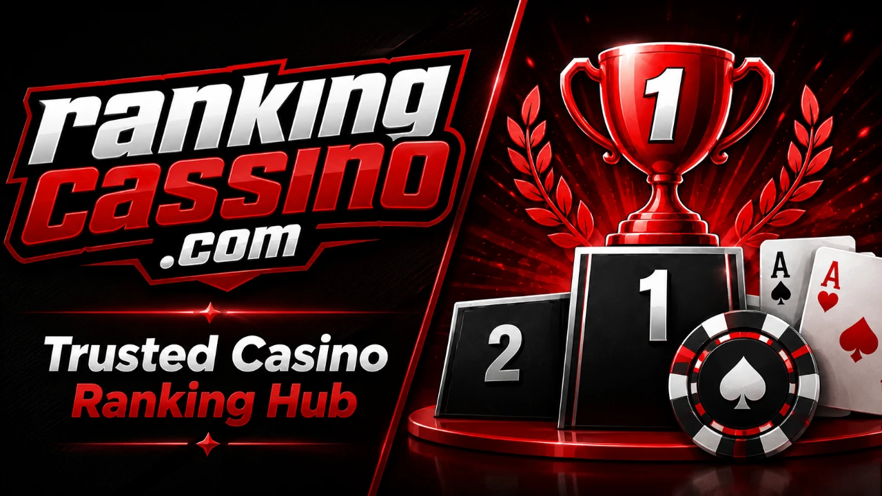 Ranking Cassino trophy and casino chips banner